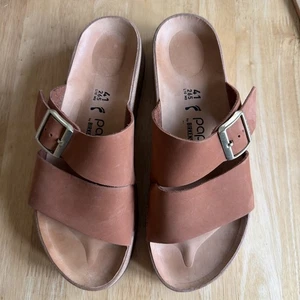 Papillio by Birkenstock Almina 2 Strap Sandals Womens 41 Pecan Leather Platform - Picture 1 of 8