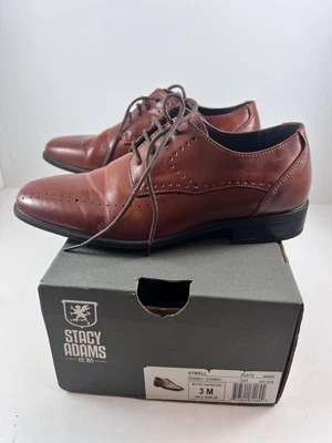 Zapatos de vestir Stacy Adams Oxford Atwell coñac para niños 43373-221 talla 3 con caja Foto 1 de 4