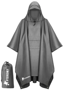 Poncho antipioggia con cappuccio per adulti con tasca, impermeabile leggero unisex pioggia... - Foto 1 di 7