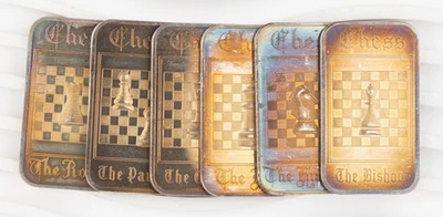 Barra de plata temática de ajedrez de seis onzas Madison Mint 1 oz King Bishop Rook - 135b Foto 1 de 4