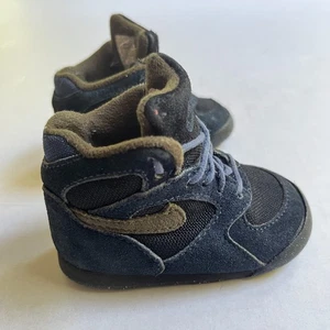 VTG Nike Toddler Hiking Boots Size 3 OG 90s Trail Olive Green Navy Black Lace Up - Picture 1 of 12
