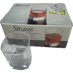 Juego de 6 vasos/disparo de cristal Luigi Bormioli Strauss de whisky italiano pequeño - Imagen 1 de 12