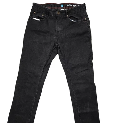 Nat Nast Jeans Mens 34x30 (Actual 31x27) Black Straight Stretch Denim Pants - Image 1 of 4