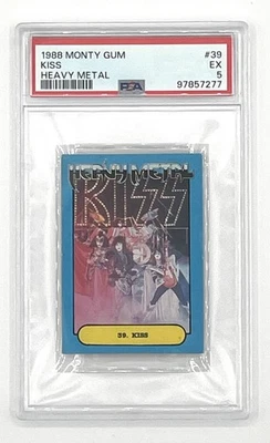 1988 Monty Gum Heavy Metal—KISS #39—PSA 5—POP 1—None Higher - Image 1 of 2