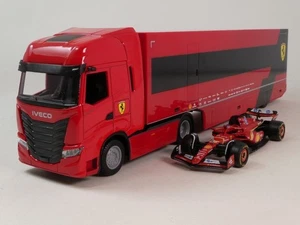Burago Hauler Iveco S-WAY 570 + F1 Ferrari SF-24 #16 Leclerc 2024 1/43 18-36867 - Foto 1 di 4