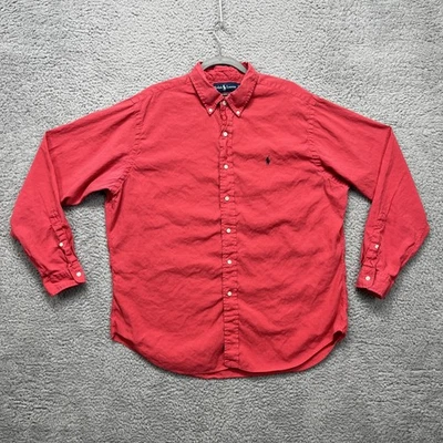 Ralph Lauren Shirt Mens XL Red Classic Fit Linen Cotton Button Down Long Sleeve - Image 1 of 4