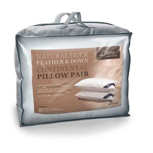 40cm x 80cm European Continental Duck Feather & Down Pair Pillows (16" x 32") - Picture 1 of 11