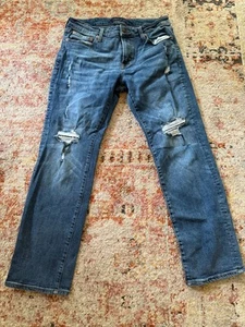 Aeropostale Jeans Mens 30x30 Straight Leg Cotton Blend Ripped Denim - Picture 1 of 5
