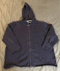 Tommy Hilfiger Damen Pullover Kapuze Reißverschluss XL blau 3/4 Arm - Bild 1 von 10
