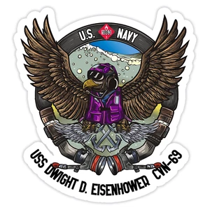 Calcomanía militar USS Dwight D Eisenhower CVN-69 ABM-F Rate Fuels USN 5" - Imagen 1 de 1