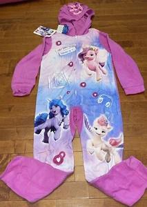 My Little Pony Girl’s Pink One Piece Hooded Union Suit Pajamas Size 8 New - Picture 1 of 6