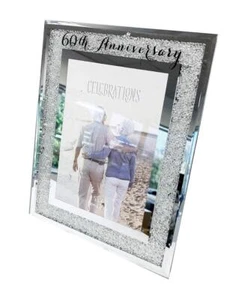 Bilderrahmen 60. Hochzeitstag Diamant Spiegelglas 7x5  - Bild 1 von 8