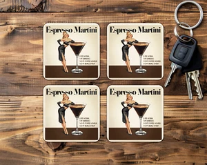 Espresso Martini, Untersetzer, 4x4", 4mm dick, Neopren, rutschfest, stabil, (4sq136) - Bild 1 von 1