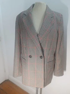 Bnwt Houndwtooth Check Blazer Jacket Size 12 - Picture 1 of 8