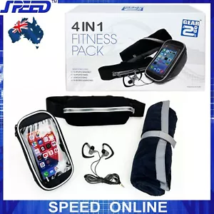 Sport Earphones / Sport Waist / Gym Towel / Bicycle Bag - (4 in 1 Fitness Pack) - Picture 1 of 7