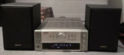 Denon Micro Stereo System UDRA-M10 AM/FM Tuner Receiver w/2 Speakers SC-A76 Used - Image 1 of 4