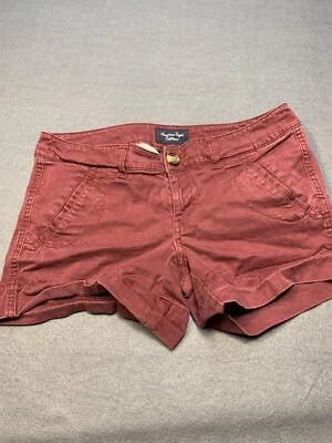Pantalones cortos elásticos American Eagle adulto 4 para mujer granate Foto 1 de 4
