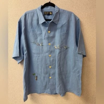 Nat Nast Luxury Originals Embroidered Linen Shirt Men's L Limited Edition #101 - Image 1 of 4