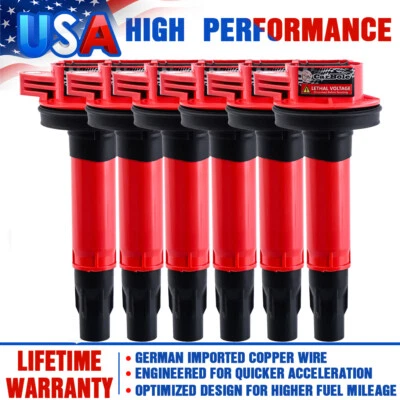 6 Pack UF553 Ignition Coil For Ford Explorer F150 Lincoln MKT Mazda 3.5L 3.7L V6 - Image 1 of 4