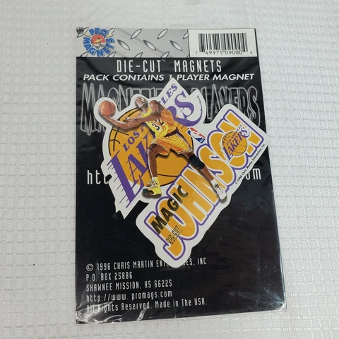 1996 Los Angeles Lakers Basketball Die-Cut Fridge Magnet Magic Johnson NBA Cover