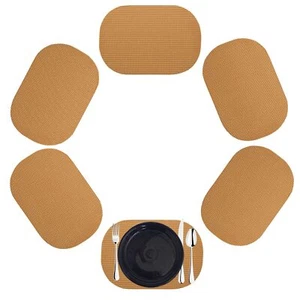 Fishnet Oval Placemat for Any Table Toffee Brown Set of 6 - Picture 1 of 4