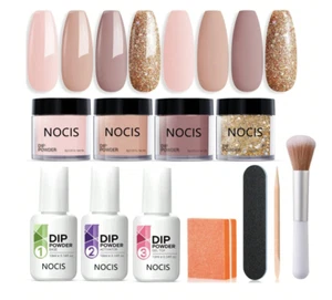 Dipping Powder Starter Nail Kit With Base, Top Coat, Activator Nail Brush 11 Pcs - Picture 1 of 10