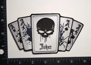 The Punisher Diligaf Karte schwarz & weiß Schädel bestickt aufbügeln oder nähen Patch - Bild 1 von 1
