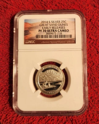 2014 s silver Great Sand Dunes quarter NGC PF 70 Ultra Cameo Early releases - Image 1 of 2