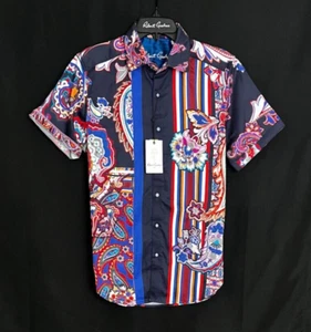 Robert Graham OTIS Embroidered Multicolor Short Sleeve $248 Small NWT S - Picture 1 of 10
