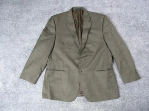 Chaps Blazer Mens 46R Biege Houndstooth Sport Jacket Long Sleeve Formal Business - Picture 1 of 13