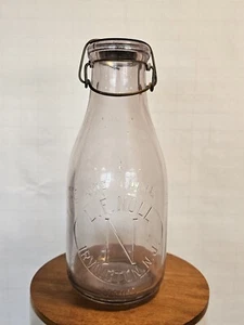 Quart milk bottle L F Noll Irvington NJ New Jersey tin top - Picture 1 of 14