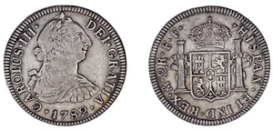 2 SILVER REALES / PLATA. CHARLES III - CARLOS III. MÉXICO. 1782. XF- / EBC-. - Imagen 1 de 1