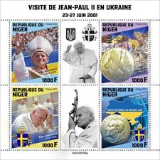 Niger 2022 MNH Papież Jan Paweł II Znaczki Wizyta na Ukrainie 2001 Religia 4v M/S