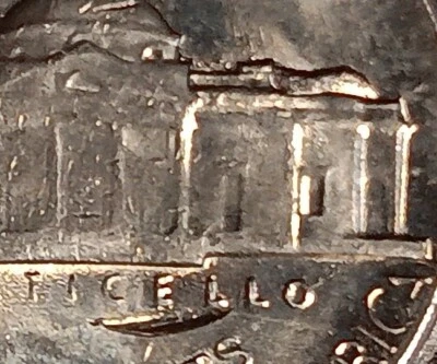 1966 Jefferson Nickel U.S Mint Error Coin. HUGE Die Chip/Die Gouge. UNC Example - Image 1 of 4