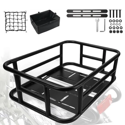 Cesta de carga trasera de alta resistencia para bicicletas y bicicletas eléctricas - Incluye revestimiento impermeable... Foto 1 de 4