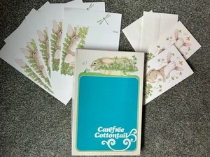 Current Inc. 5 Just-a-Note “Carefree cottontail” Tri-folds W/2 Note Cards VTG - Picture 1 of 5