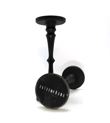 Par de 11 Candelabros Pilar Negro "Booker" Pottery Barn de 3/4", Aluminio De Colección Foto 1 de 4