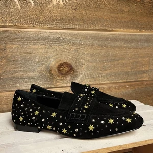 Boden Schmuck verzierte schwarze Wildleder Schmucksteine flache Pumps Schuhe Gr. 40 neu himmlisch - Bild 1 von 9