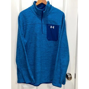 Under Armour Hombres 1/4 Cremallera Polar Pullover Sudadera Azul XXLT - Imagen 1 de 4