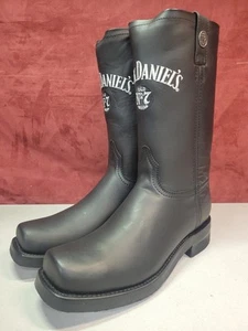 Jack Daniels Old No 7 Men's Rockabilly Biker Work Boots Black Mens 9.5 D - Picture 1 of 6