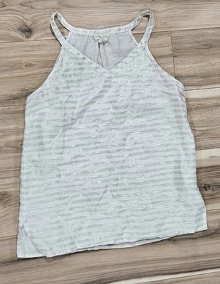 Lucy & Laurel 100% Linen Tank Top Womens Medium Lightweight Summer Shimmer - Image 1 of 4