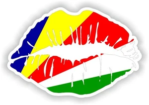 Seychelles Lips Flag Sticker / Vinyl Waterproof Decals Graphics - Imagen 1 de 1