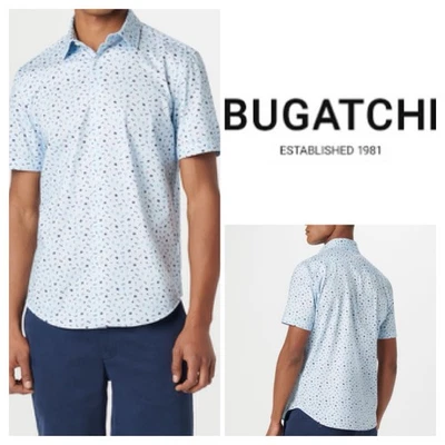 NWT $159 Bugatchi Miles Tropical OoohCotton Short Sleeve Shirt medium - Image 1 of 4