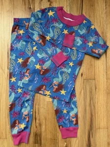 HANNA ANDERSSON PAJAMAS LITTLE MERMAID DISNEY 90 cm 3T toddler long sleeve Ariel - Picture 1 of 6
