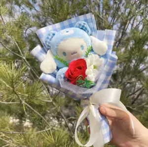 SANRIO HELLO KITTY PLUSH BOUQUET FLOWER CINNAMOROLL CHRISTMAS GIFT DECOR PARTY - Picture 1 of 1