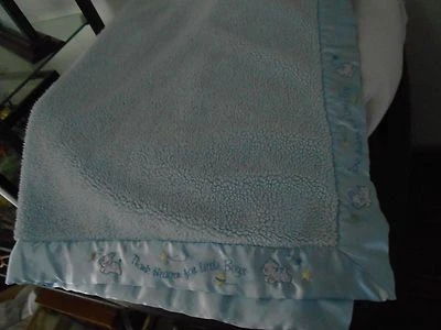 MANTA BABY BOOM BABYBOOM AZUL GRACIAS CIELO NIÑOS PERRO SATINADO 40X28" LOVEY Foto 1 de 2