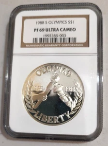 1988-S Olympic Silver Dollar Modern Commemoratives $1 NGC PF69 - Picture 1 of 2