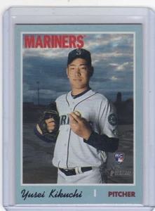 YUSEI KIKUCHI 2019 TOPPS HERITAGE HIGH NUMBER SILVER METAL RC /70 #526 MARINERS - Picture 1 of 2