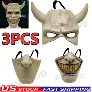 3PC Halloween Cosplay The Black Phone Costume Mask The Grabber Mask Horror Movie - Picture 1 of 4