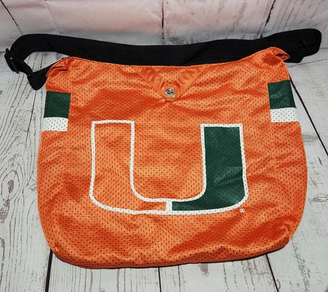 NCAA Miami Hurricanes THE U "Jersey" Style Canes Tote Messenger Zip Bag Purse Cover